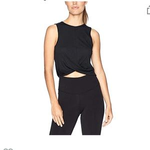Loose Workout Crop Top with Criss Cross Waist